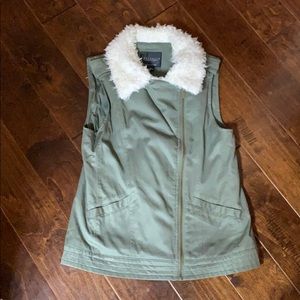 Olive green Sherpa  vest